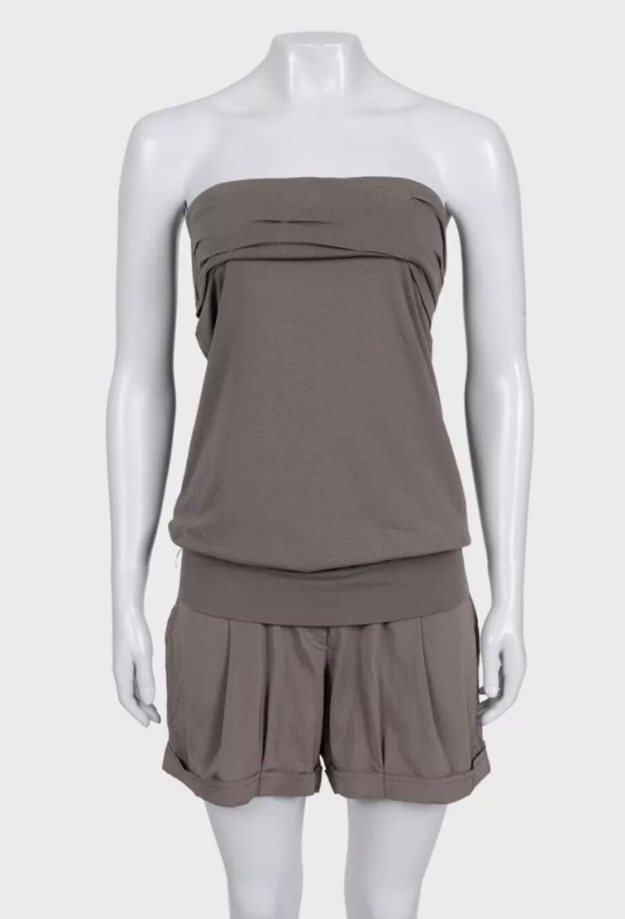 Brunello Cucinelli Silk Cotton Tailored Short Jumpsuit Sz.L